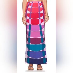 Mara Hoffman sun beams graphic geometric maxi skirt XS XSmall
